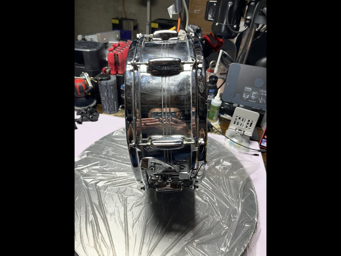Slingerland Festival snare drum before restoration