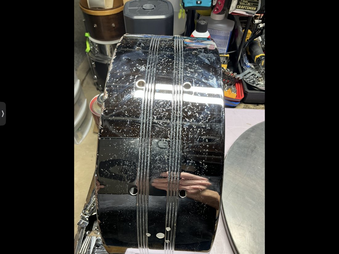 Tama Royalstar shell before, flaking chrome